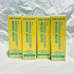Freeman Glow Serum w/Vitamin C + Smoothing Makeup Primer ~ 1 fl oz X4